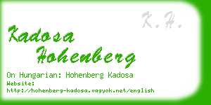 kadosa hohenberg business card